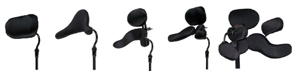 Single pad, contoured pad, 2 pad, 3 pad, and 5 pad head support systems