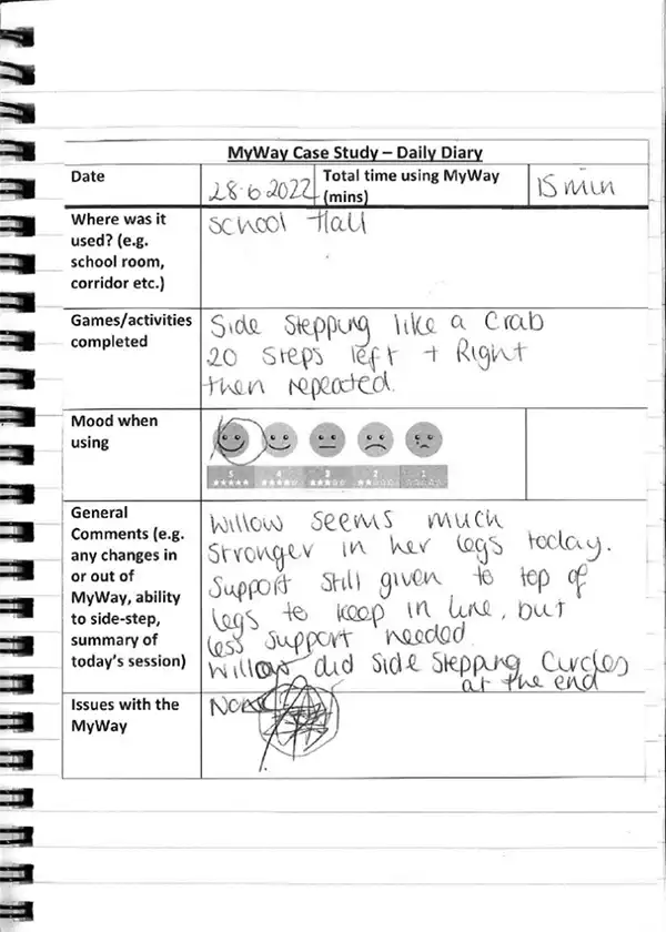 Willow's MyWay diary